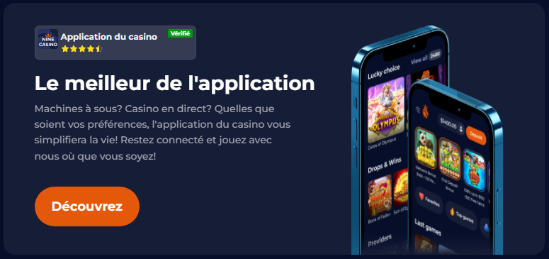 Application mobile télécharger Nine casino